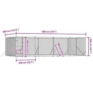 Outdoor Hundezwinger 8x4x2m Verzinkt