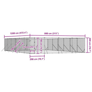 Hundezwinger Außenbereich 8x12x2 m Verzinkt
