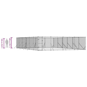Hundezwinger Außenbereich 8x12x2 m Verzinkt