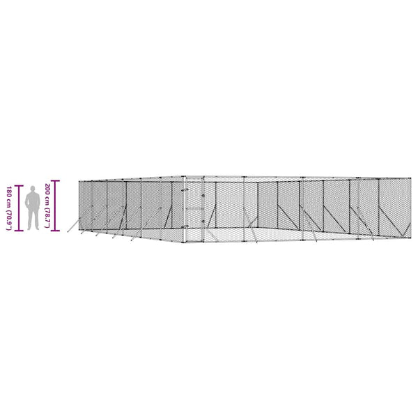 Hundezwinger Außenbereich 8x12x2 m Verzinkt