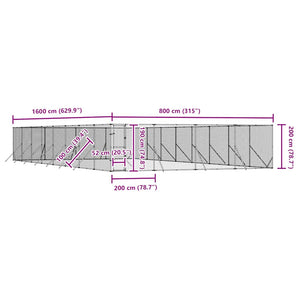 Großer Outdoor-Hundezwinger 8x16x2m