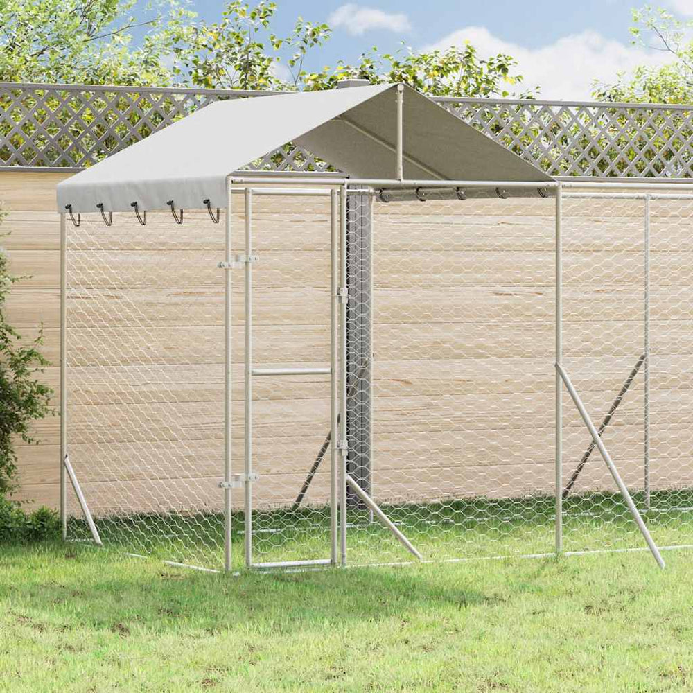 Hundezwinger mit Dach 6x2x2,5m Verzinkt