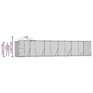 Outdoor Hundezwinger mit Dach 10x2x2,5m