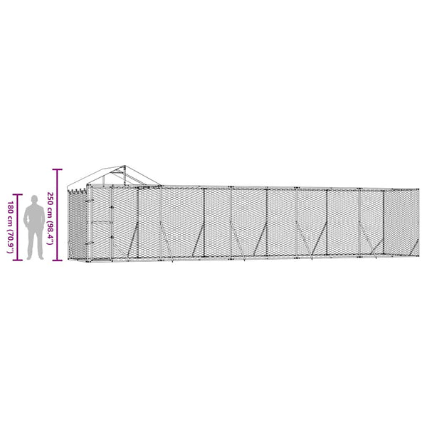 Outdoor Hundezwinger mit Dach 10x2x2,5m