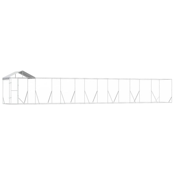 Verzinkter Outdoor-Hundezwinger mit Dach 14x2x2,5m