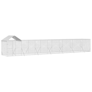 Verzinkter Outdoor-Hundezwinger mit Dach 14x2x2,5m