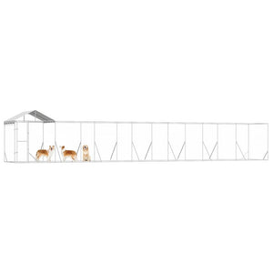Verzinkter Outdoor-Hundezwinger mit Dach 14x2x2,5m
