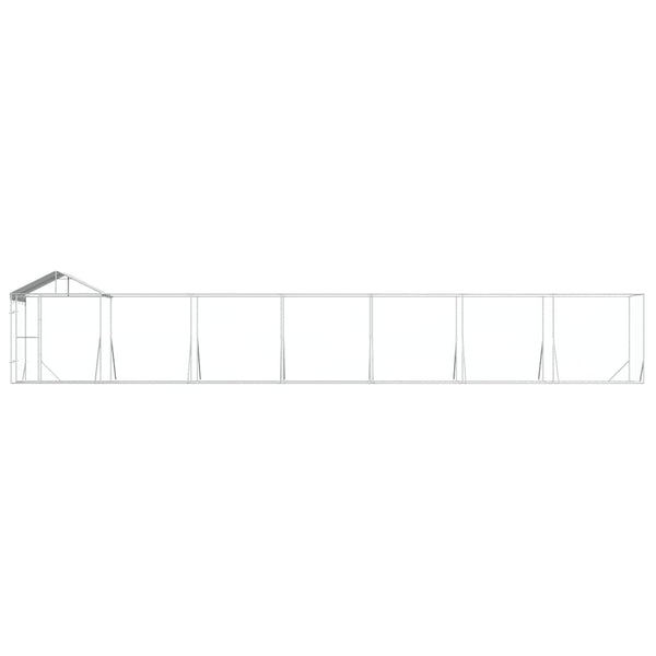 Verzinkter Outdoor-Hundezwinger mit Dach 14x2x2,5m