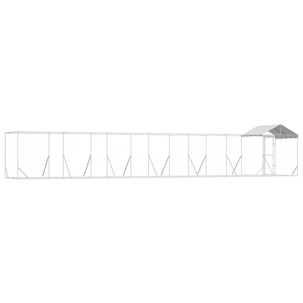 Verzinkter Outdoor-Hundezwinger mit Dach 14x2x2,5m