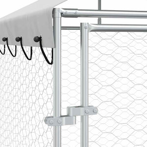 Verzinkter Outdoor-Hundezwinger mit Dach 14x2x2,5m