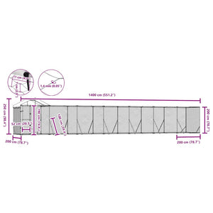 Verzinkter Outdoor-Hundezwinger mit Dach 14x2x2,5m