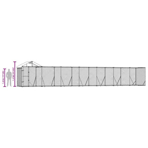 Verzinkter Outdoor-Hundezwinger mit Dach 14x2x2,5m