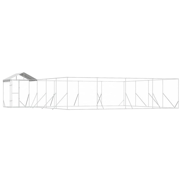 Verzinkter Outdoor-Hundezwinger mit Dach 10x8x2,5m