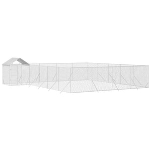 Verzinkter Outdoor-Hundezwinger mit Dach 10x8x2,5m