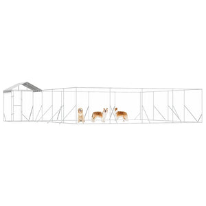 Verzinkter Outdoor-Hundezwinger mit Dach 10x8x2,5m