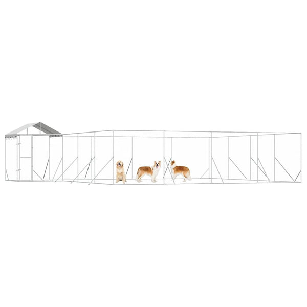 Verzinkter Outdoor-Hundezwinger mit Dach 10x8x2,5m