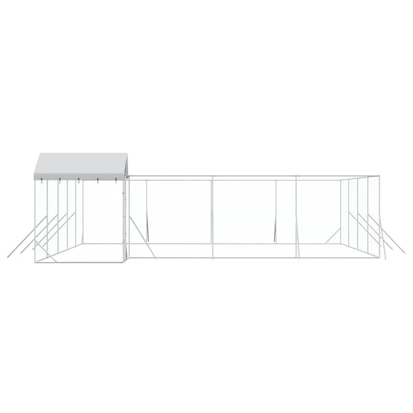 Verzinkter Outdoor-Hundezwinger mit Dach 10x8x2,5m