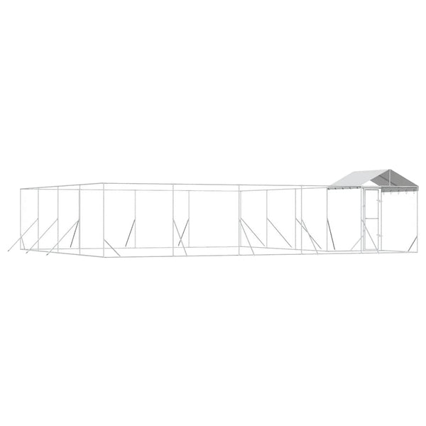 Verzinkter Outdoor-Hundezwinger mit Dach 10x8x2,5m