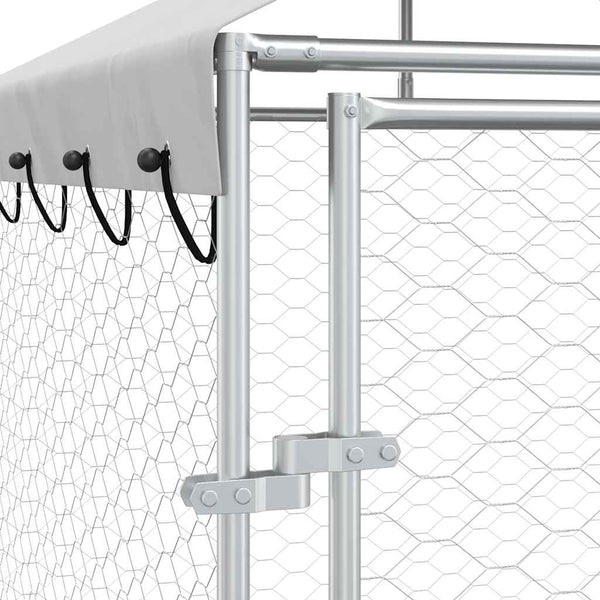 Verzinkter Outdoor-Hundezwinger mit Dach 10x8x2,5m