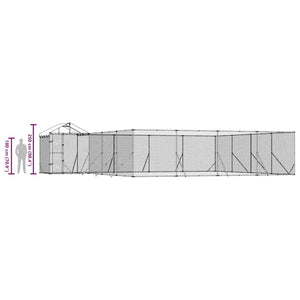 Verzinkter Outdoor-Hundezwinger mit Dach 10x8x2,5m