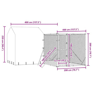 Hundezwinger mit Dach 4x4x2,5m