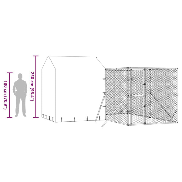 Hundezwinger mit Dach 4x4x2,5m