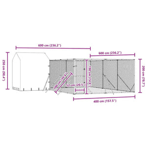 Hundezwinger mit Dach 6x6x2,5m