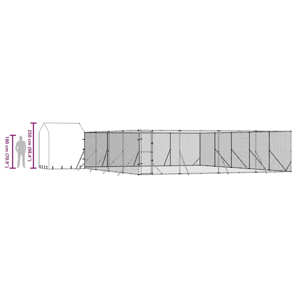 Outdoor Hundezwinger mit Dach 10x10x2,5m