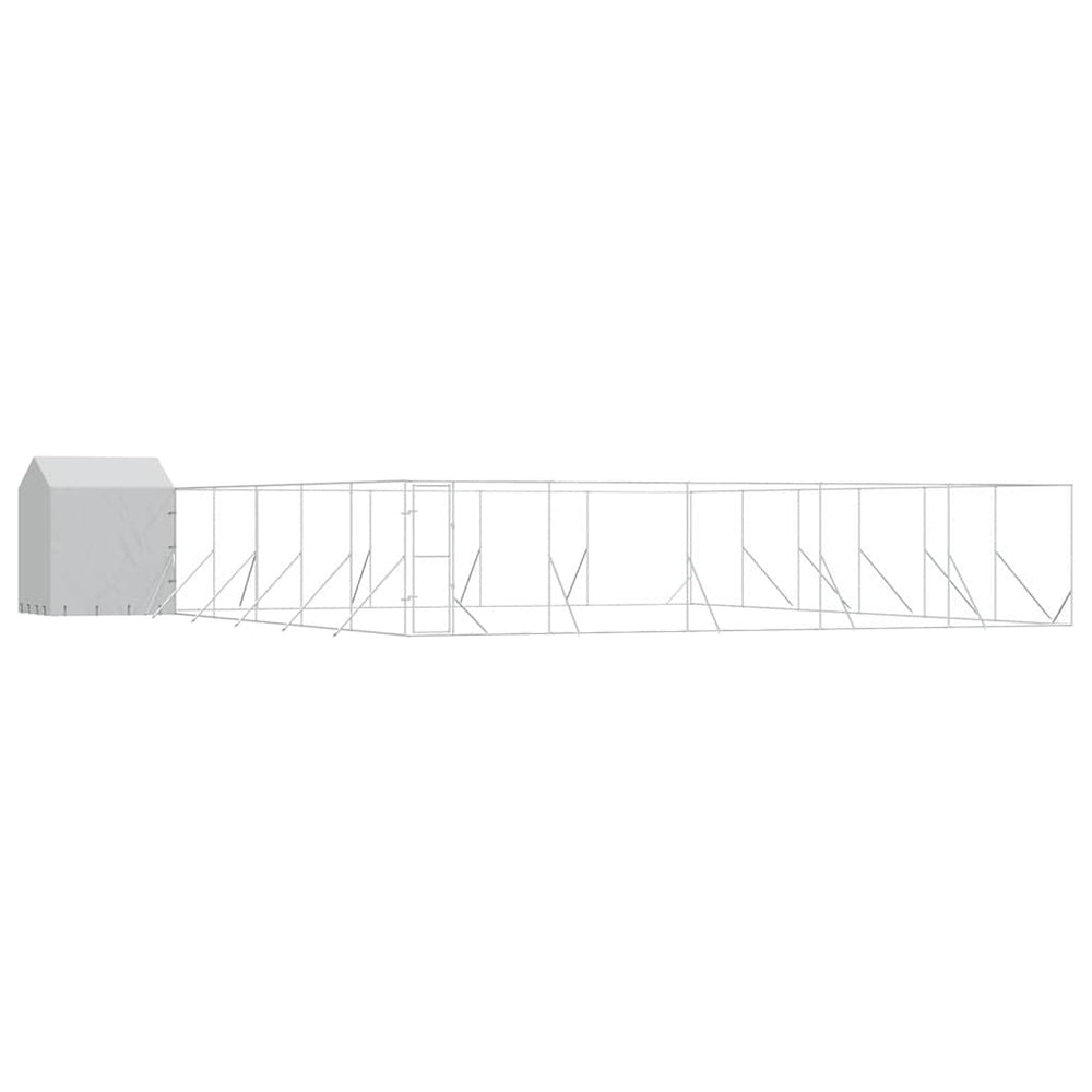 Verzinkter Outdoor-Hundezwinger mit Dach 12x12x2,5m