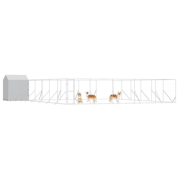 Verzinkter Outdoor-Hundezwinger mit Dach 12x12x2,5m