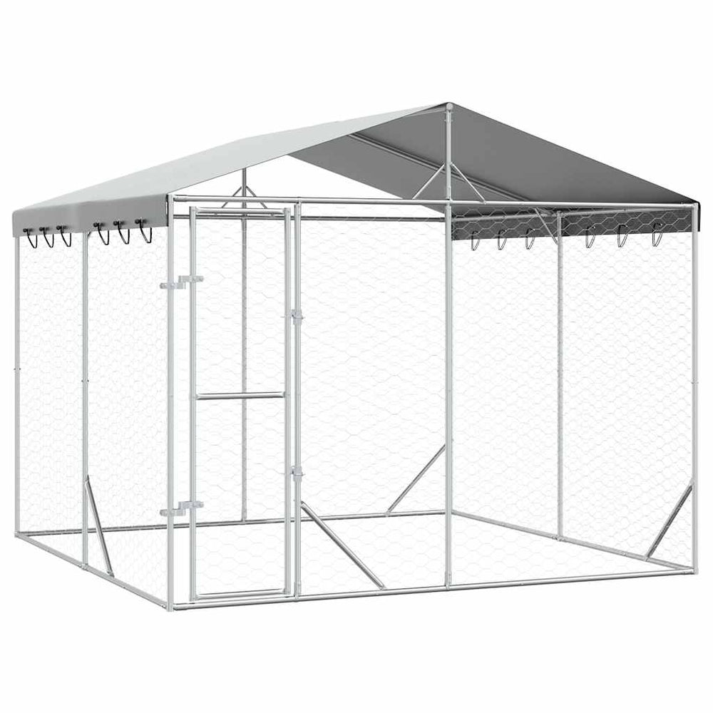 Hundezwinger mit Dach 3x3x2,5m Verzinkt
