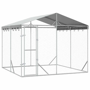 Hundezwinger mit Dach 3x3x2,5m Verzinkt