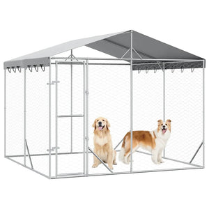 Hundezwinger mit Dach 3x3x2,5m Verzinkt