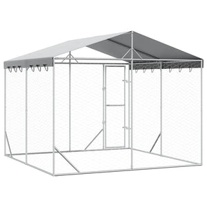 Hundezwinger mit Dach 3x3x2,5m Verzinkt