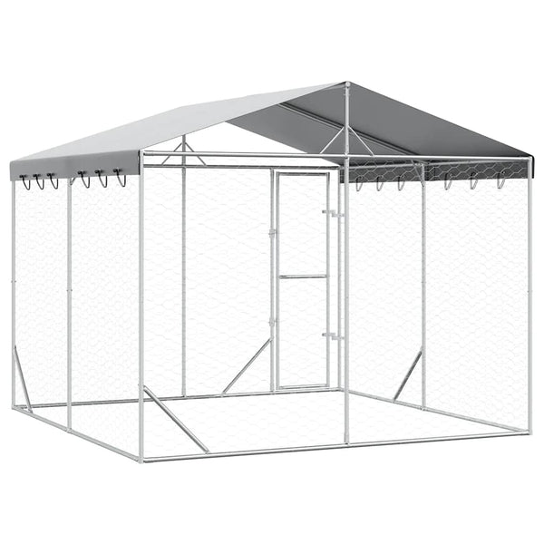 Hundezwinger mit Dach 3x3x2,5m Verzinkt
