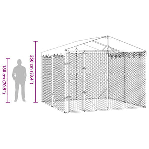 Hundezwinger mit Dach 3x3x2,5m Verzinkt
