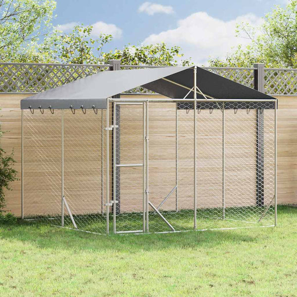 Hundezwinger mit Dach 3x3x2,5m Verzinkt