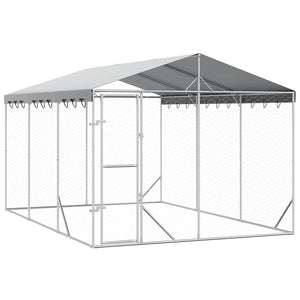 Hundezwinger mit Dach 3x4,5x2,5m Verzinkt