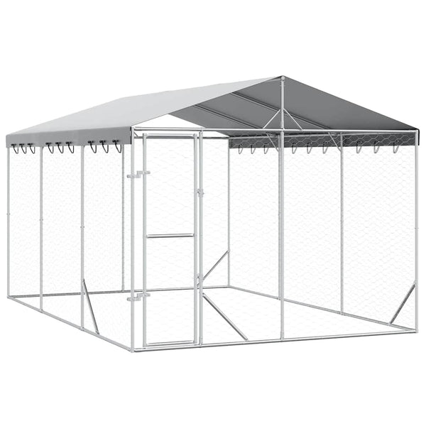 Hundezwinger mit Dach 3x4,5x2,5m Verzinkt