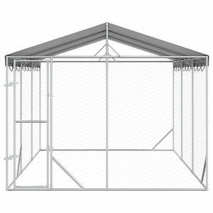 Hundezwinger mit Dach 3x4,5x2,5m Verzinkt