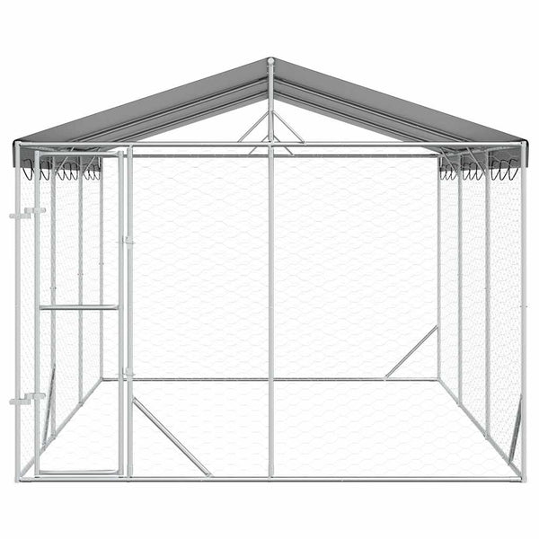 Hundezwinger mit Dach 3x4,5x2,5m Verzinkt