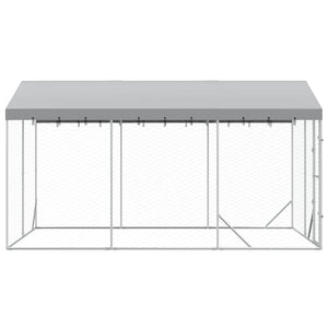 Hundezwinger mit Dach 3x4,5x2,5m Verzinkt