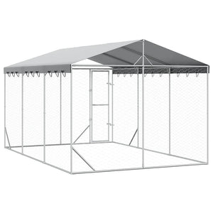 Hundezwinger mit Dach 3x4,5x2,5m Verzinkt