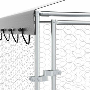 Hundezwinger mit Dach 3x4,5x2,5m Verzinkt