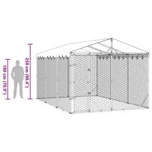 Hundezwinger mit Dach 3x4,5x2,5m Verzinkt