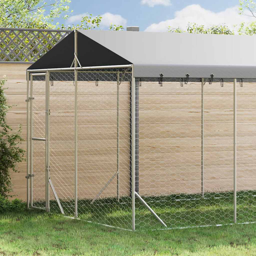 Hundezwinger mit Dach 3x4,5x2,5m Verzinkt