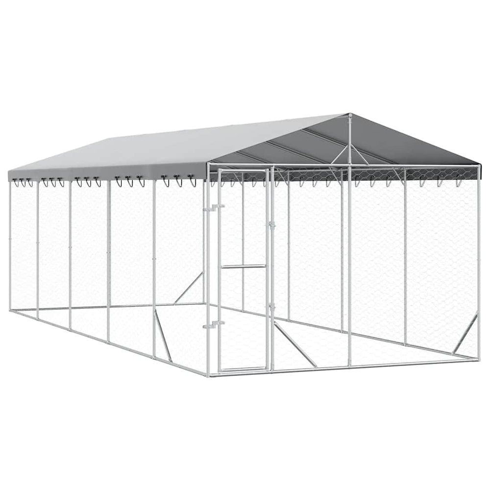 Verzinkter Outdoor Hundezwinger mit Dach 3x7,5x2,5m