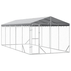 Verzinkter Outdoor Hundezwinger mit Dach 3x7,5x2,5m