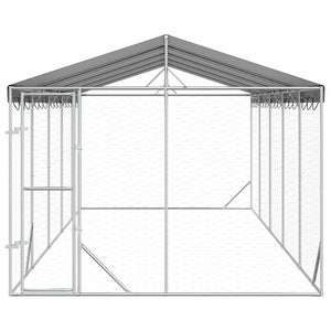 Verzinkter Outdoor Hundezwinger mit Dach 3x7,5x2,5m