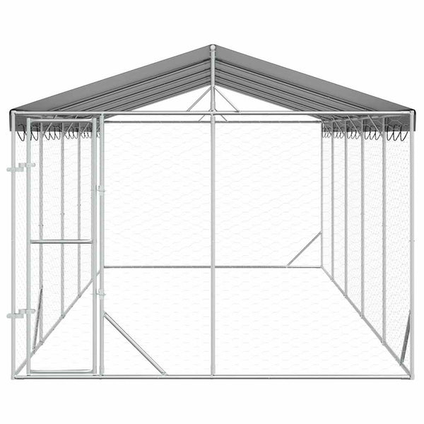 Verzinkter Outdoor Hundezwinger mit Dach 3x7,5x2,5m